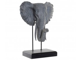 Figura Elefante gris sobre pedestal negro