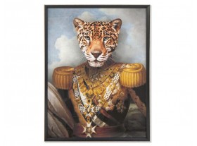 Cuadro cristal Leopardo vestido enmarcado