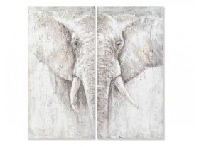 Cuadros 2 lienzos Elefante