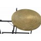 Mesa auxiliar redonda Mukacheve metal tallado dorado