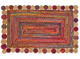 Alfombra rectangular india Korosten 200x290 yute multicolor