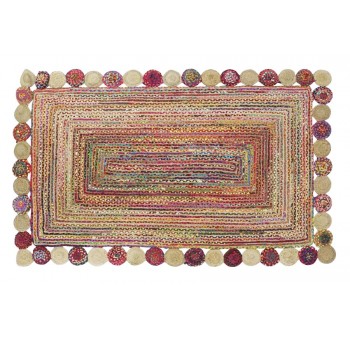 Alfombra rectangular india Korosten 160x230 yute multicolor