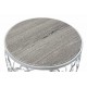 Juego 2 mesas redondas Volinski metal plateado mármol gris