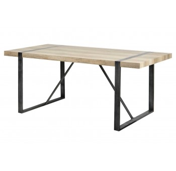 Mesa de comedor Medienos madera y metal negro