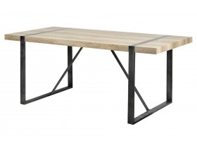 Mesa de comedor Medienos madera y metal negro