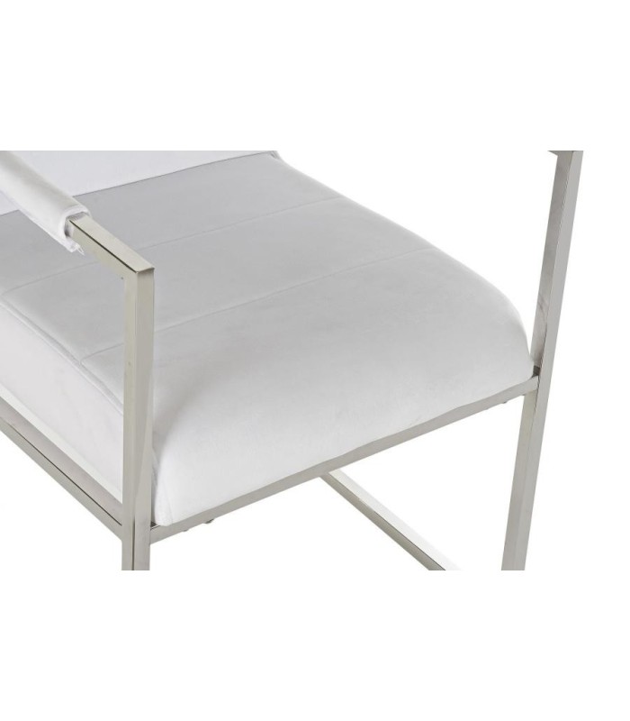 Sillón Vylkove polipel blanca metal cromado