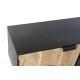Mueble Tv Dominik madera acacia 1 cajón 2 puertas metal negro