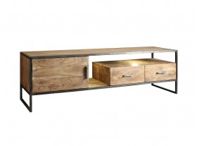 Mueble Tv Korets madera acacia y metal con luz led