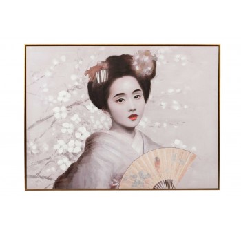 Cuadro Naine geisha con marco dorado