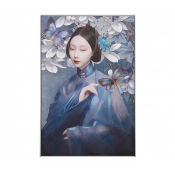 Cuadro Smuki geisha azul 