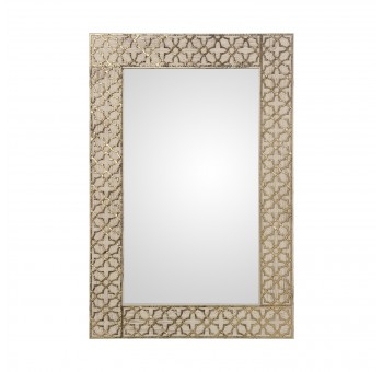 Espejo pared rectangular madera craquelada arabesco