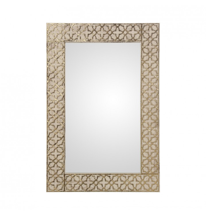 Espejo pared rectangular madera craquelada arabesco