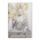 Cuadro lienzo Budha dorado fondo beige y blanco