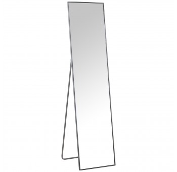 Espejo de pie Steve metal plateado rectangular