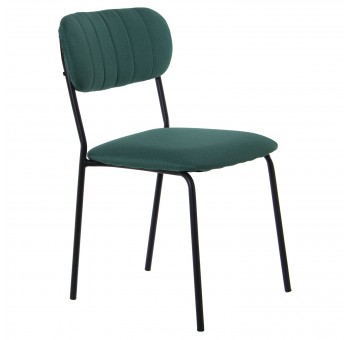 Juego 4 sillas Liher tapizado verde y metal negro
