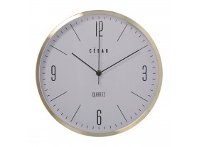Reloj pared Viterk redondo marco aluminio dorado D30