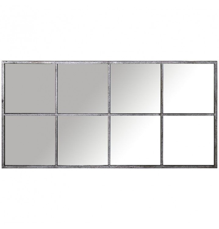 Espejo pared ventana Chavazin 80x160 metal plata vieja