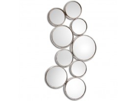 Espejo pared Politre círculos metal plateado