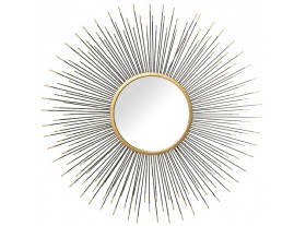 Espejo pared Anceris metal negro y dorado