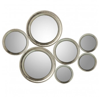 Espejo pared Kuld círculos metal plata vieja