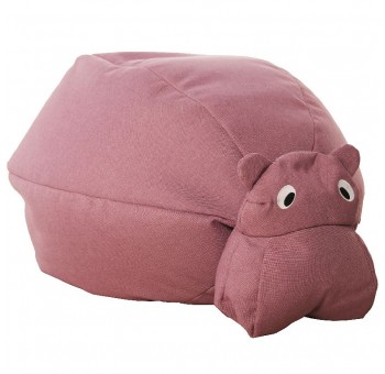 Puf Hipopótamo infantil rosa