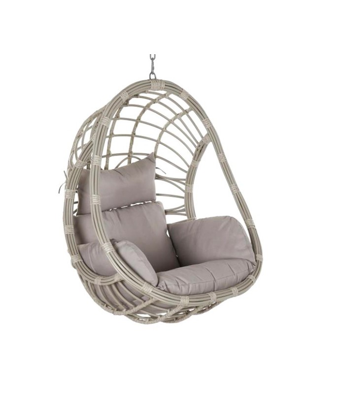 Sillón columpio Amairani ratán sintético gris