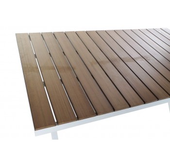 Mesa comedor terraza Snakilla metal blanco madera