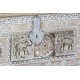 Baúl arcón indio Padhi madera tallada envejecida elefantes