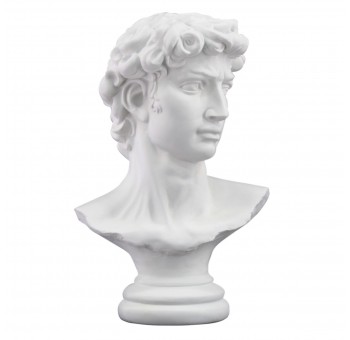 Figura decoración David Busto neoclásico blanco
