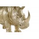 Mesa de centro Rhino dorado cristal ovalado