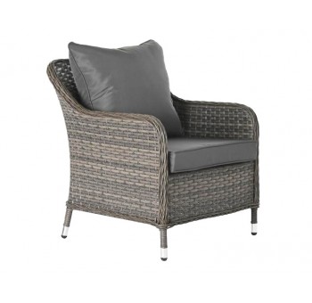 Conjunto sofá y sillones exterior Eliel 4 piezas ratán sintético gris