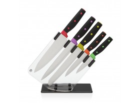 Tacoma 5 cuchillos cocina multicolor y soporte metacrilato