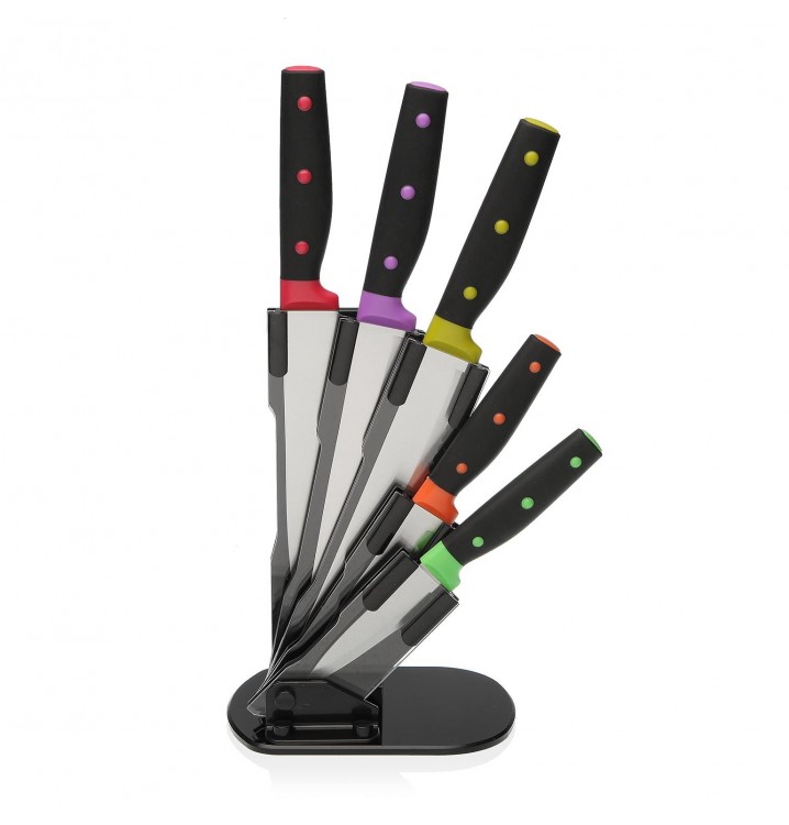 Tacoma 5 cuchillos cocina multicolor y soporte