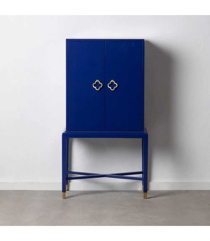 Armario alto Alek azul y oro 2 puertas