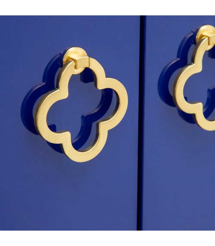 Armario alto Alek azul y oro 2 puertas