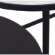 Mesa auxiliar doble Mayu metal negro y cristal