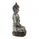 Figura Buda A72 sentado plata envejecido 