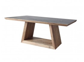 Mesa comedor Deian madera acacia y piedra