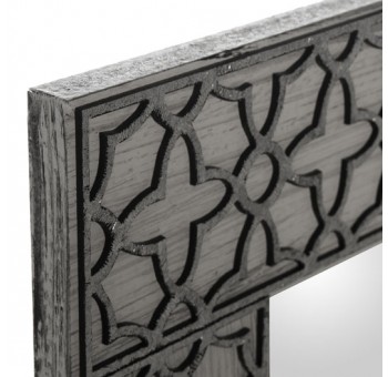Espejo pared rectangular madera craquelada plateada A138
