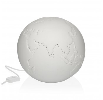 Lámpara bola del mundo porcelana blanca