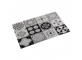 Alfombra cocina multiusos mosaico negro y gris 50x80
