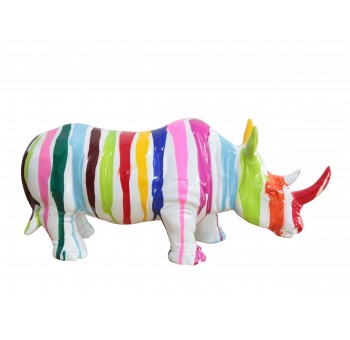 Figura decorativa Rinoceronte multicolor