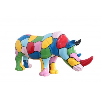 Figura decorativa Rinoceronte multicolor XL