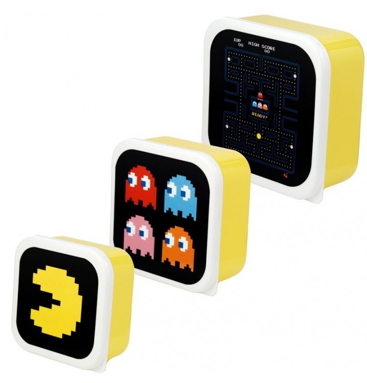 Juego 3 tuppers Pac-Man Comecocos