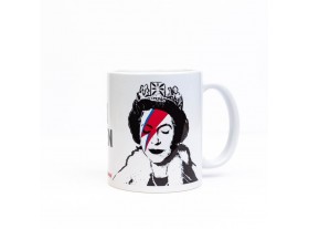 Taza cerámica Reina Isabel II Queen Banksy Brandalised