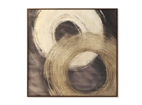 Cuadro abstracto Circles fondo marrón