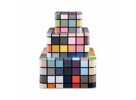Caja metal multicolor Mosaico tamaños surtidos