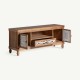 Mueble Tv Hukos madera tallada marrón y blanco