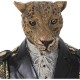 Figura Leopardo con traje abrigo negro