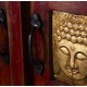 Aparador indio Budha Gold mango envejecido marrón 2 puertas